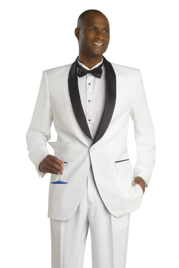 Revel White 1-Button Shawl Tuxedo (2-Piece Set) by PROMTUXEDO