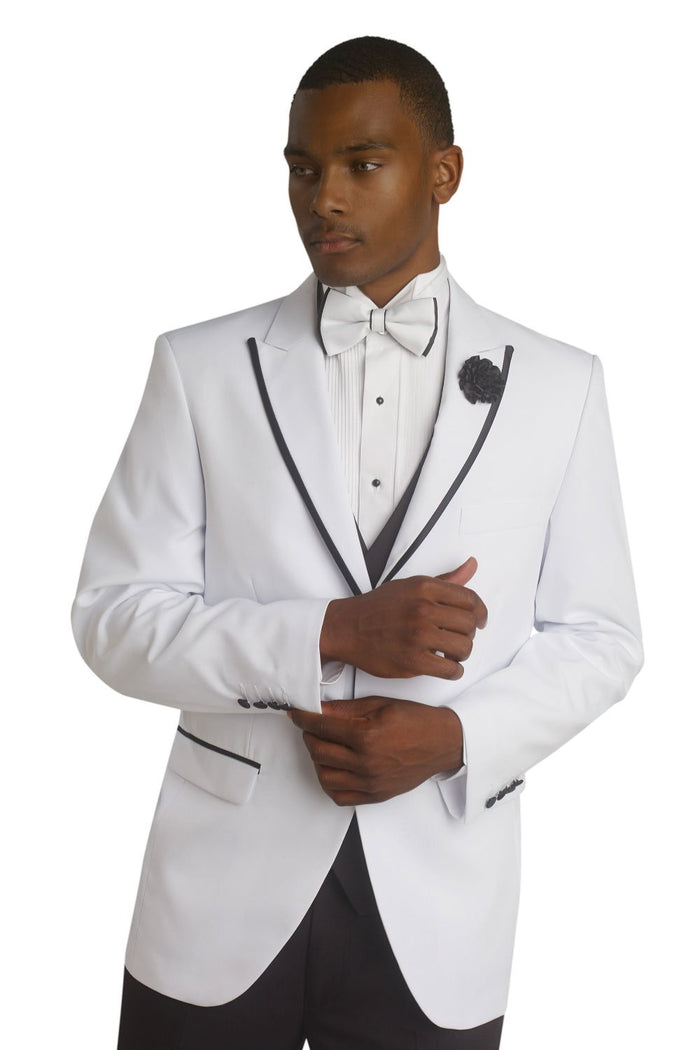 Trinity White 2-Button Peak Tuxedo (2-Piece Set) by PROMTUXEDO