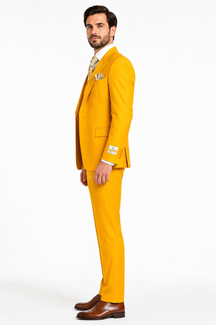 Rossi Man ELI RM103 Bold Yellow 3-Piece Suit - Men’s Formalwear by USA Men's Outlet