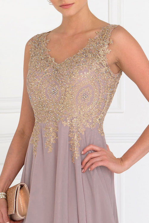 Embroidered Chiffon Dress by Elizabeth K GL2311