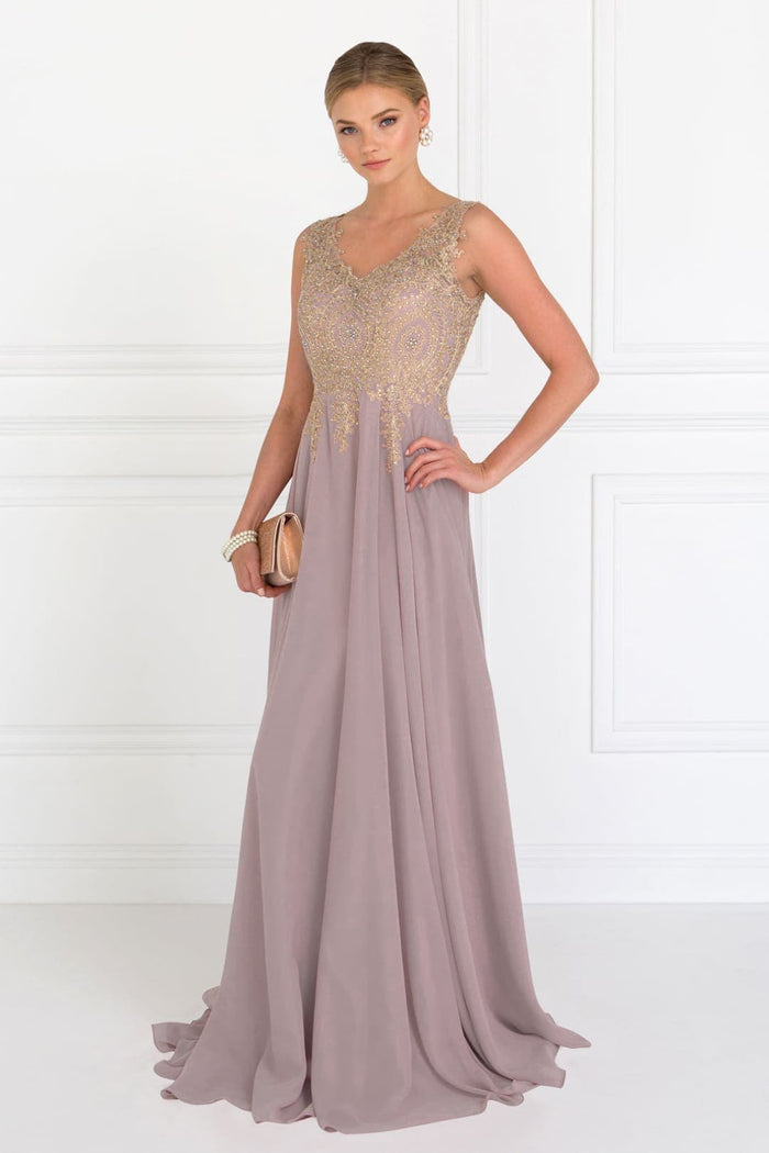 Embroidered Chiffon Dress by Elizabeth K GL2311