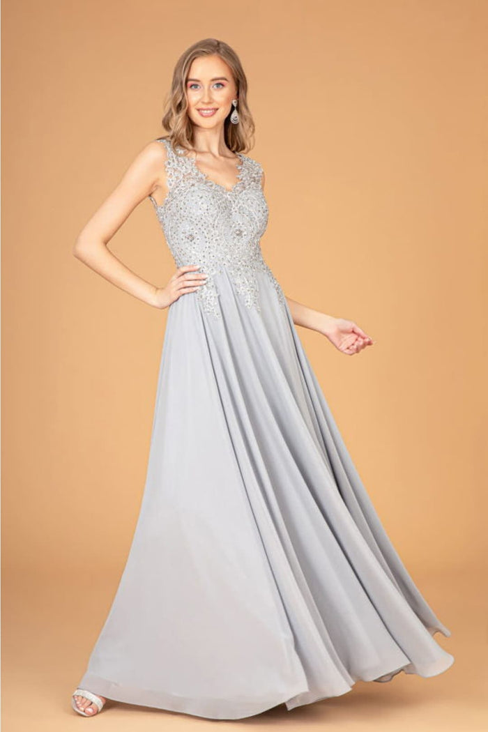 Embroidered Chiffon Dress by Elizabeth K GL2311