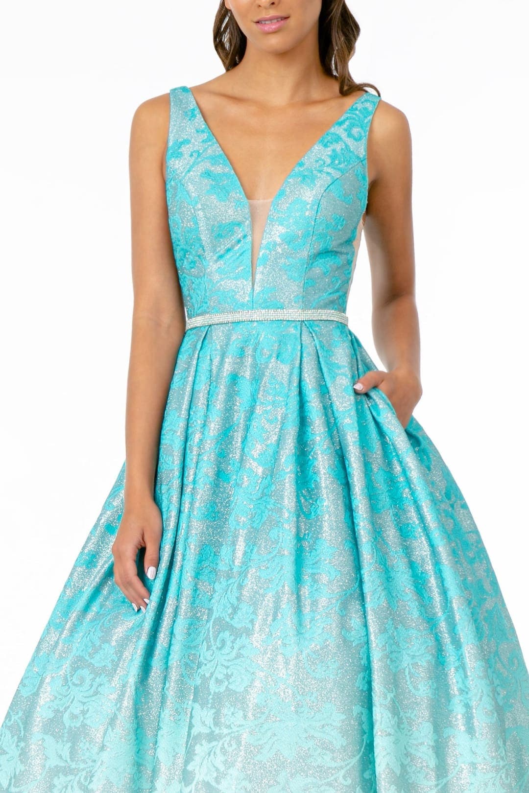 Ombre Jacquard Gown by Elizabeth KGL2897