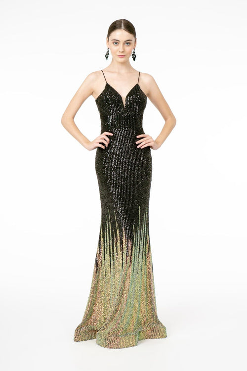 Sequin Ombre Long Dress by Elizabeth KGL2899