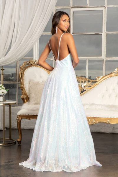 White Sequined Formal Dress by Elizabeth KGL3028