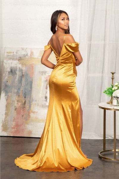 Cold Shoulder Satin Prom Gown by Elizabeth KGL3060