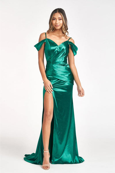 Cold Shoulder Satin Prom Gown by Elizabeth KGL3060