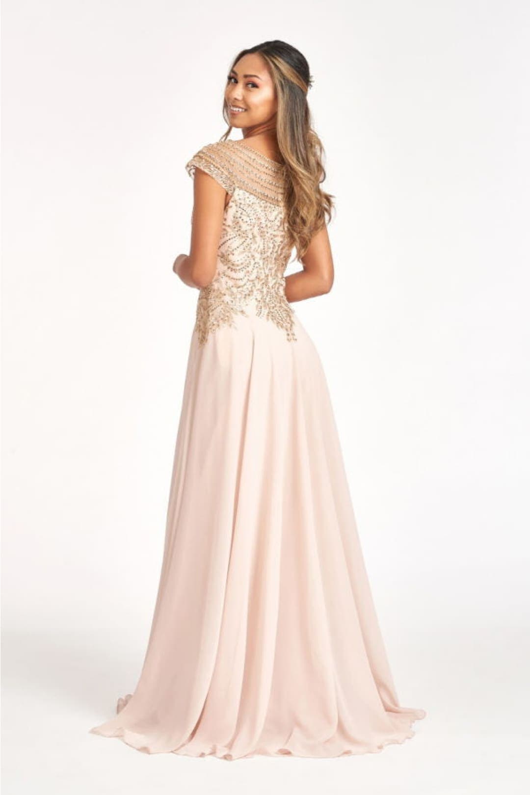 Embellished Chiffon Gown by Elizabeth KGL3065