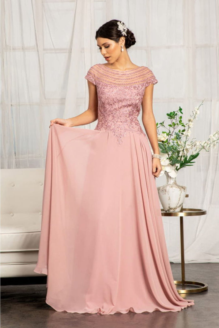 Embellished Chiffon Gown by Elizabeth KGL3065