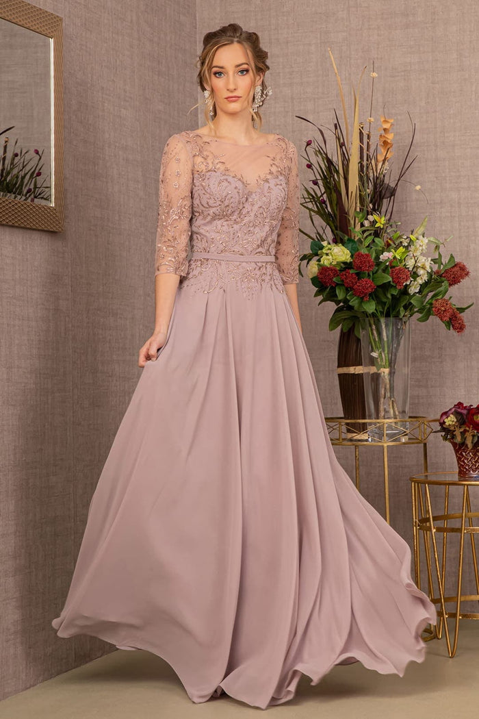 Embroidered A-line Dress by Elizabeth KGL3066