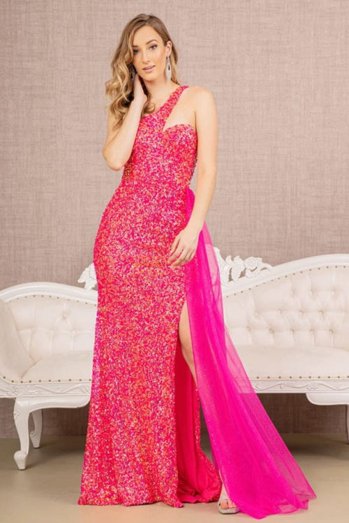 Sequin One Shoulder Dress by Elizabeth KGL3133