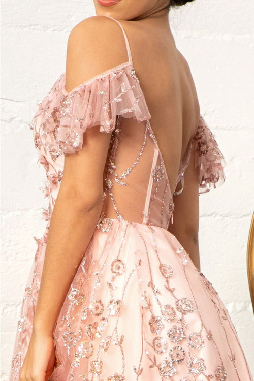 Embellished Cold Shoulder Dress by Elizabeth KGS1996
