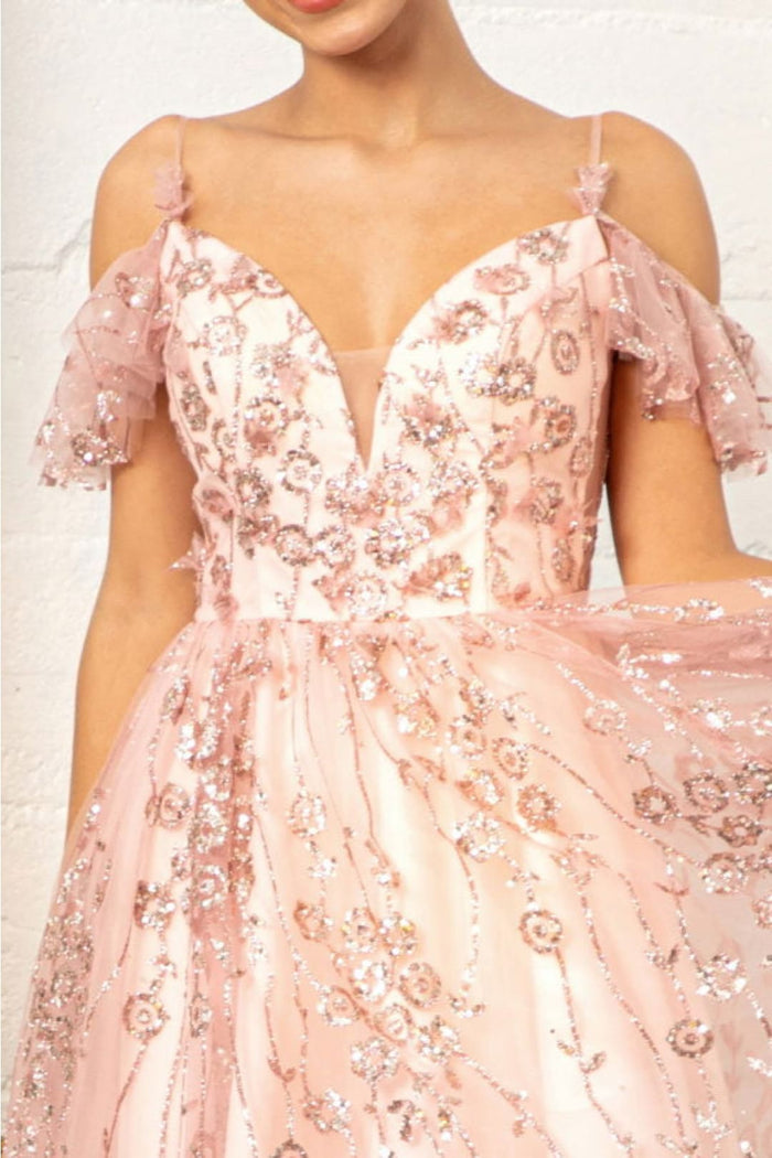 Embellished Cold Shoulder Dress by Elizabeth KGS1996
