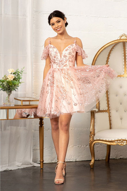 Embellished Cold Shoulder Dress by Elizabeth KGS1996