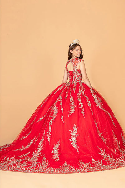 Red and Gold Quinceañera Ball Gown by Elizabeth K GL3076