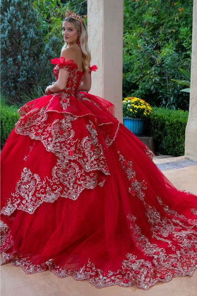 Embroidered Off Shoulder Ball Gown by GLS Gloria GL3528