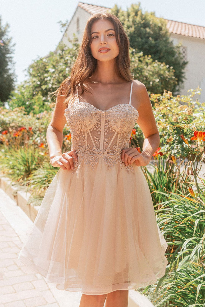 Embroidered A-line Dress by Elizabeth KGS3515