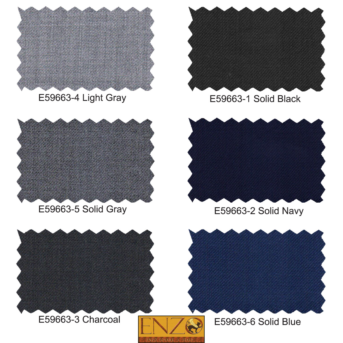 ENZO 150’s Super Wool 2-Button Suits in 6 Solid Fabrics Colors by Usamensoutlet