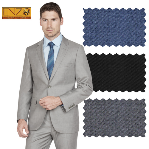 ENZO 150’s Super Wool 2-Button Suits in 6 Solid Colors by Usamensoutlet