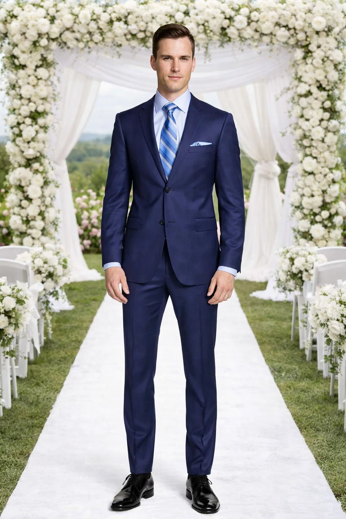 ENZO 150’s Super Wool 2-Button Suits in 6 Solid Fabrics Colors by Usamensoutlet