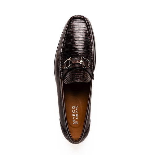 Marco Di Milano Enzo Lizard Bit Loafers Brown