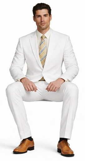 Enzo White, Khaki or Blue Linen Suits/ Free Shipping by Usamensoutlet