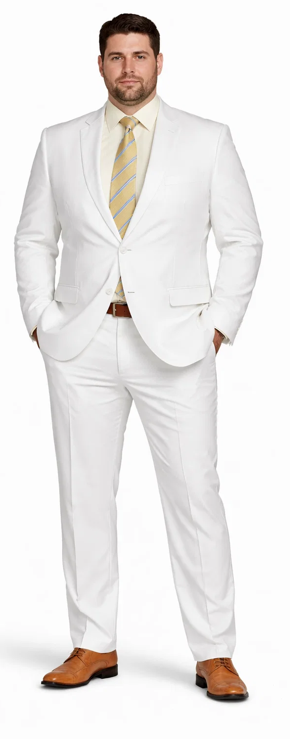 Enzo White, Khaki or Blue Linen Suits/ Free Shipping by Usamensoutlet