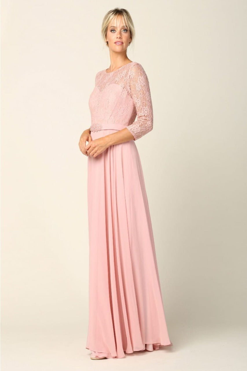 Eva USA 3227 A-Line Lace Detailed Mother of the Bride Gown