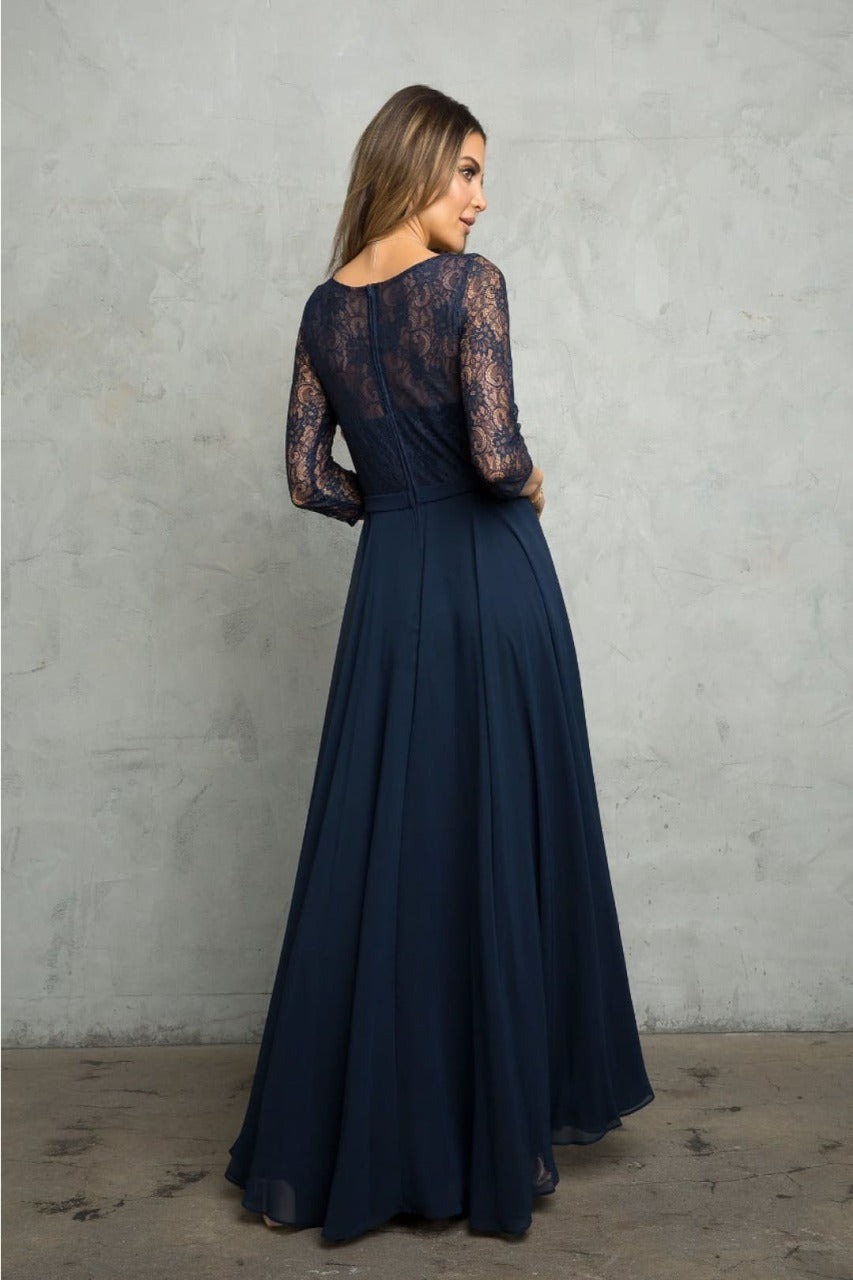 Eva USA 3227 A-Line Lace Detailed Mother of the Bride Gown