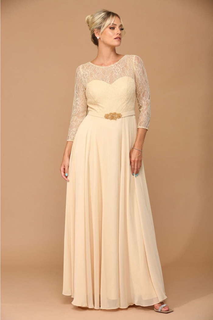 Eva USA 3227 A-Line Lace Detailed Mother of the Bride Gown