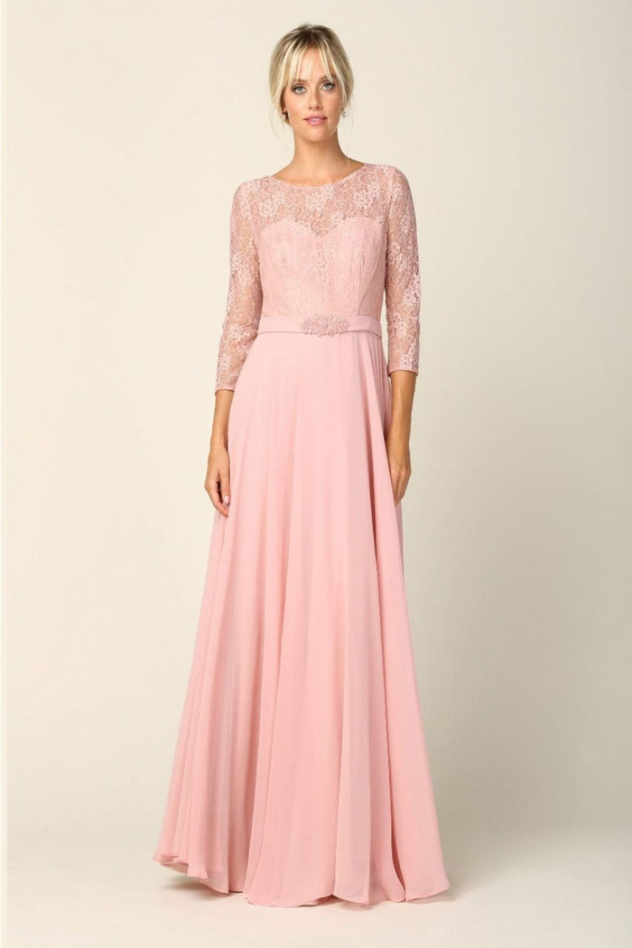 Eva USA 3227 A-Line Lace Detailed Mother of the Bride Gown