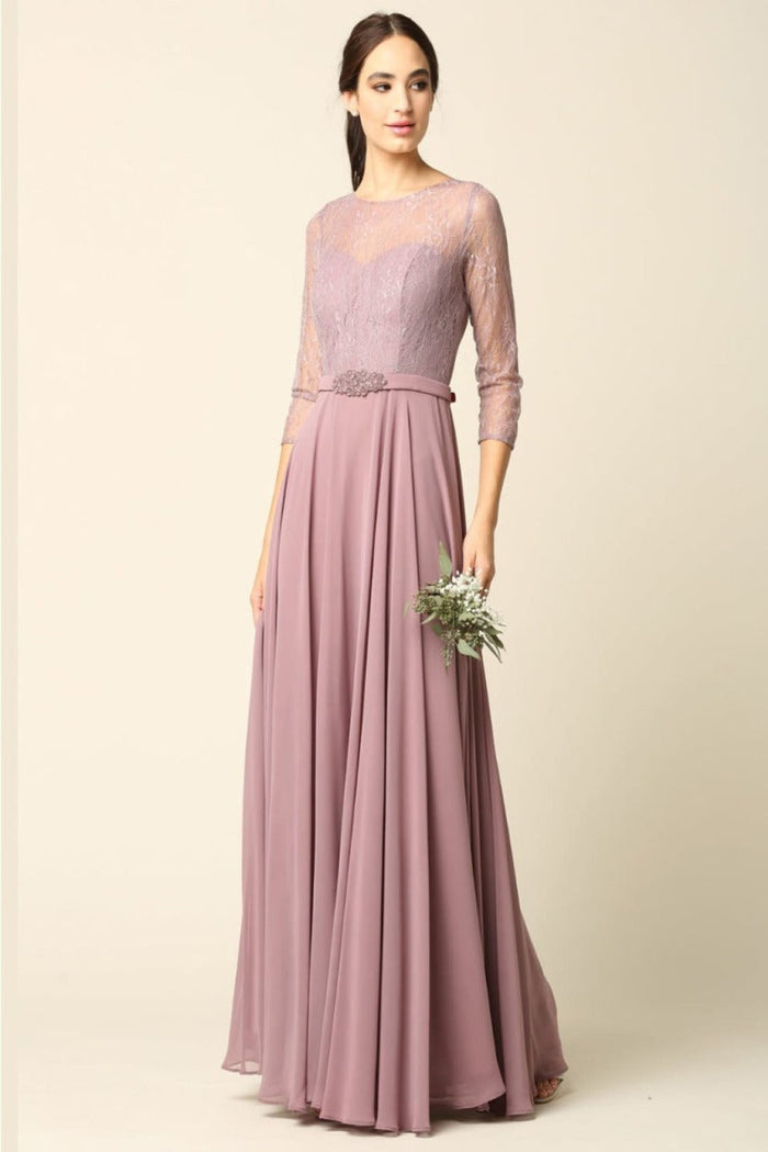 Eva USA 3227 A-Line Lace Detailed Mother of the Bride Gown