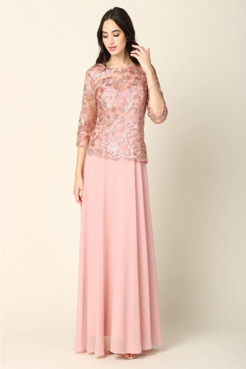 Eva USA 3377 One Piece Georgette Mother of the Bride Evening Dress