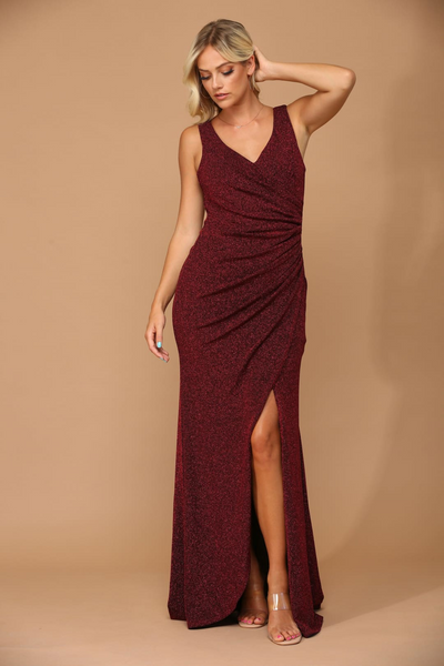 Eva USA 3436 Long Sleeveless Metallic Mother of the Bride Dress