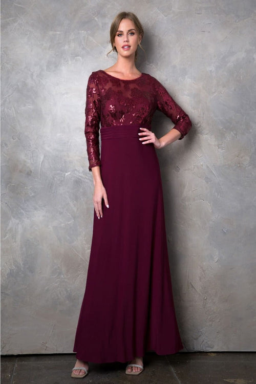 Eva USA 3453 Mother of the Bride Lace Long Formal Gown