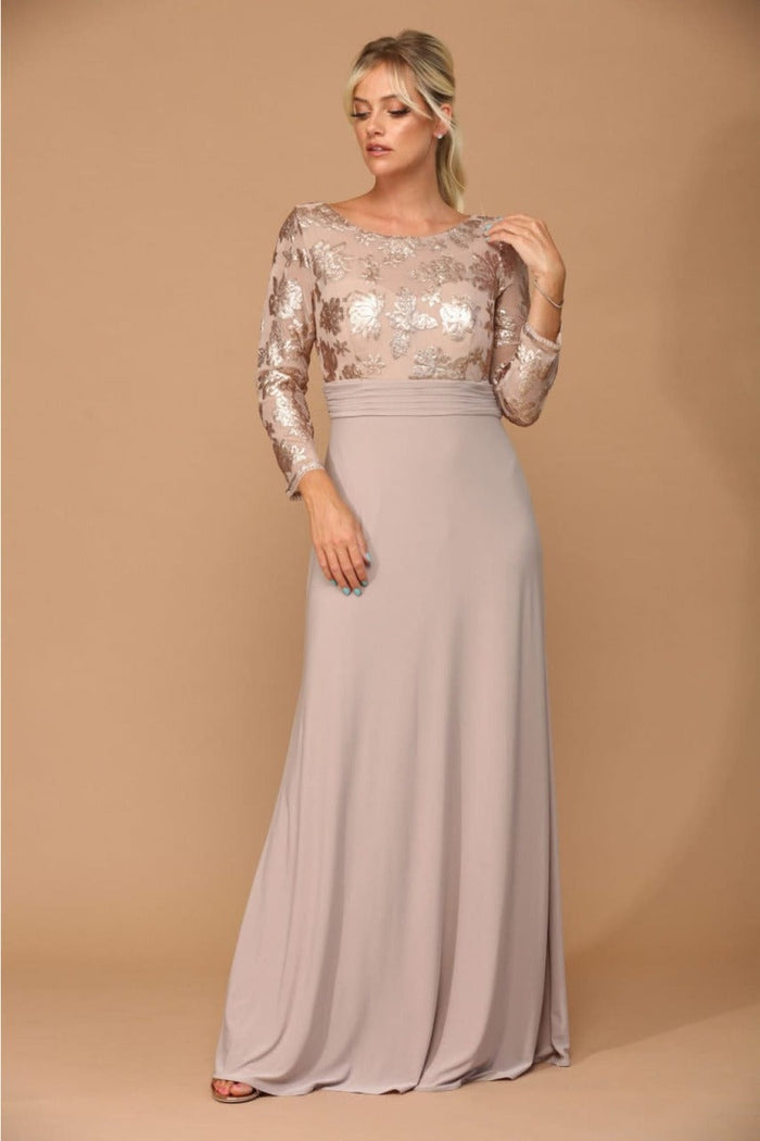Eva USA 3453 Mother of the Bride Lace Long Formal Gown