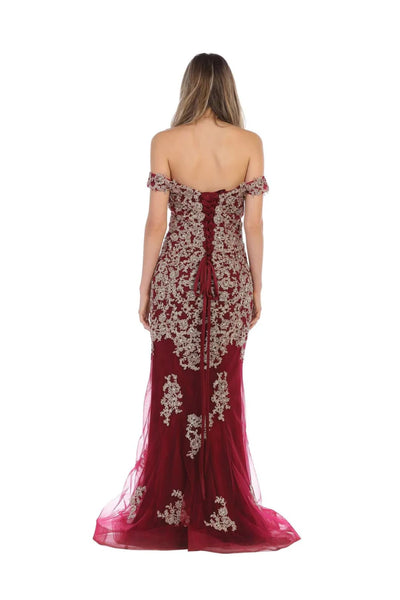 Eva USA 5154 Prom Long Off Shoulder Fitted Formal Dress