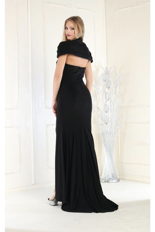 Long Stretchy Simple Evening Dress and Plus Size