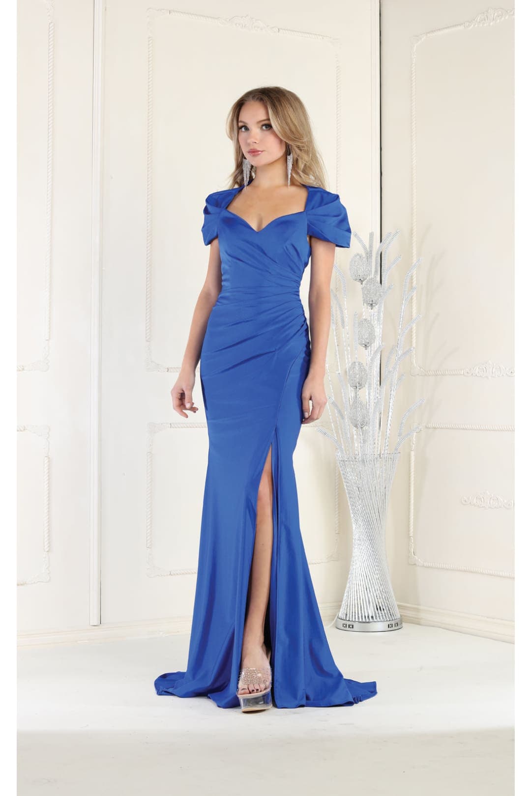 Long Stretchy Simple Evening Dress and Plus Size