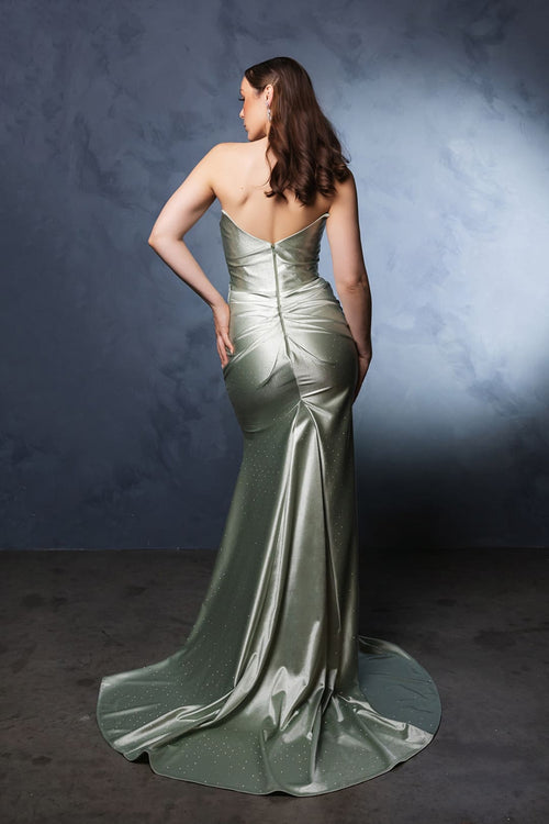 Evening Dress Straight Across Mermaid Gown By May Queen MQ2156