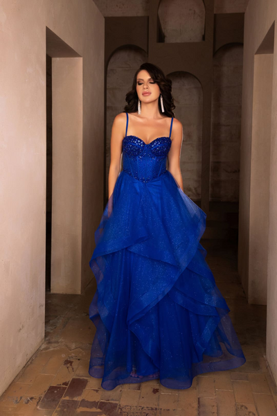 Evening Dress Sweetheart Layered Skirt Gala Gown By Royal Queen RQ8165