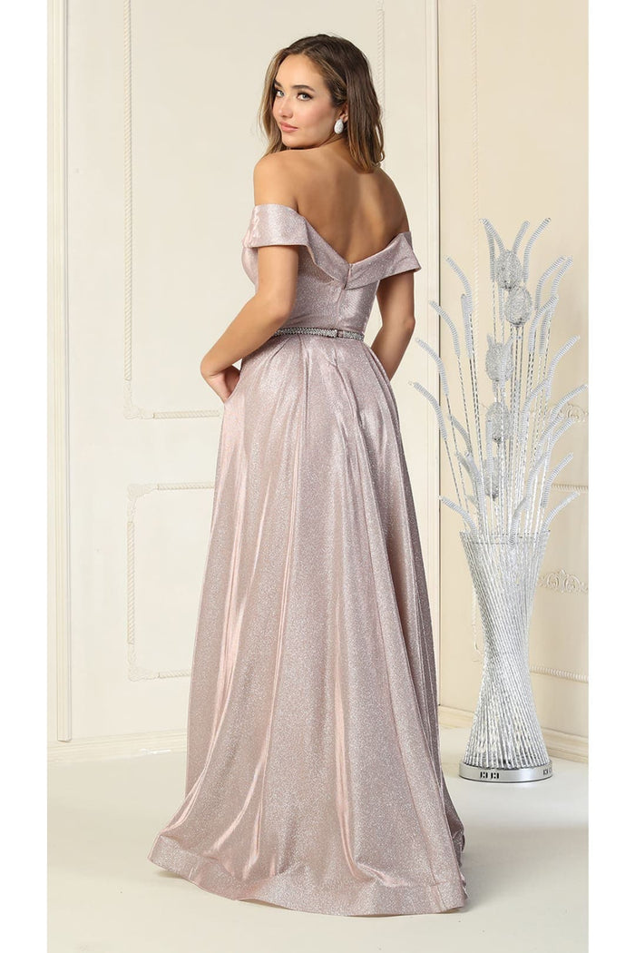 Evening Gown Pleated Long Formal Gown and Plus Size May Queen MQ1876