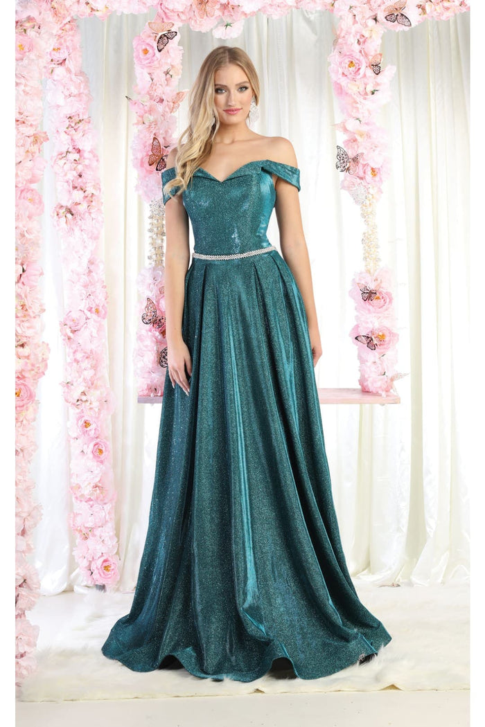 Evening Gown Pleated Long Formal Gown and Plus Size May Queen MQ1876