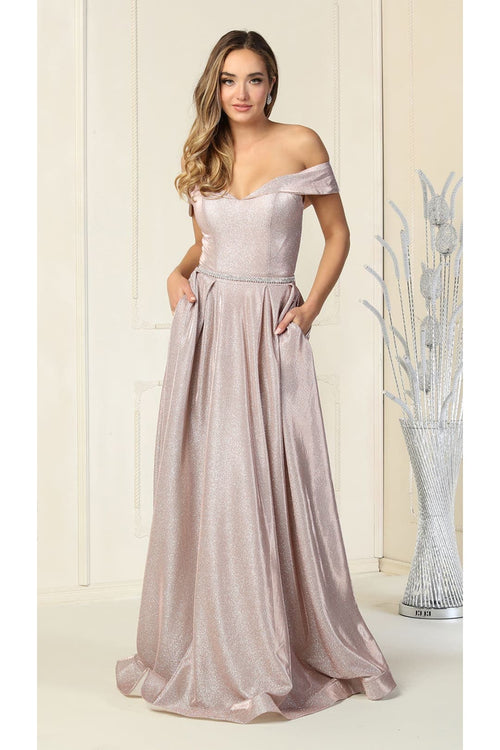 Evening Gown Pleated Long Formal Gown and Plus Size May Queen MQ1876