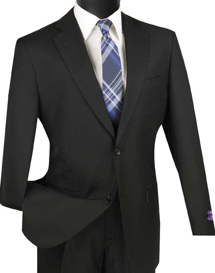 Executive 2 Piece Regular Fit Suit Color Black by Vinci