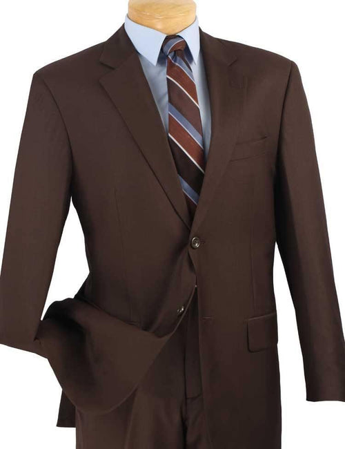 Executive 2 Piece Regular Fit Suit Color Brown by Vinci