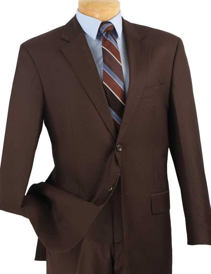 Executive 2 Piece Regular Fit Suit Color Brown by Vinci