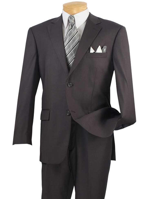 Executive 2 Piece Regular Fit Suit Color Heather Gray by Vinci