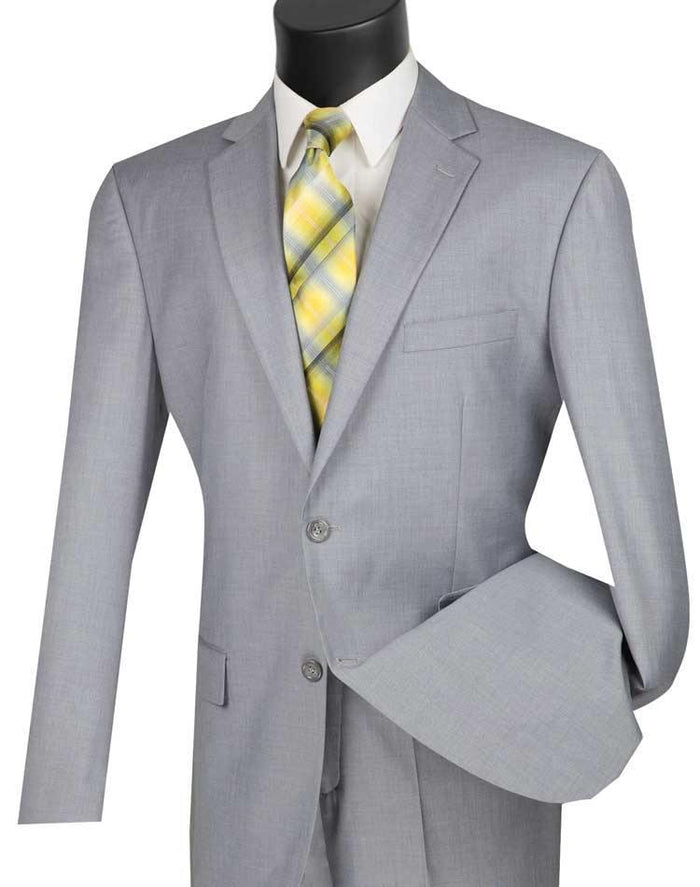 Executive 2 Piece Regular Fit Suit Color Light Gray by Vinci