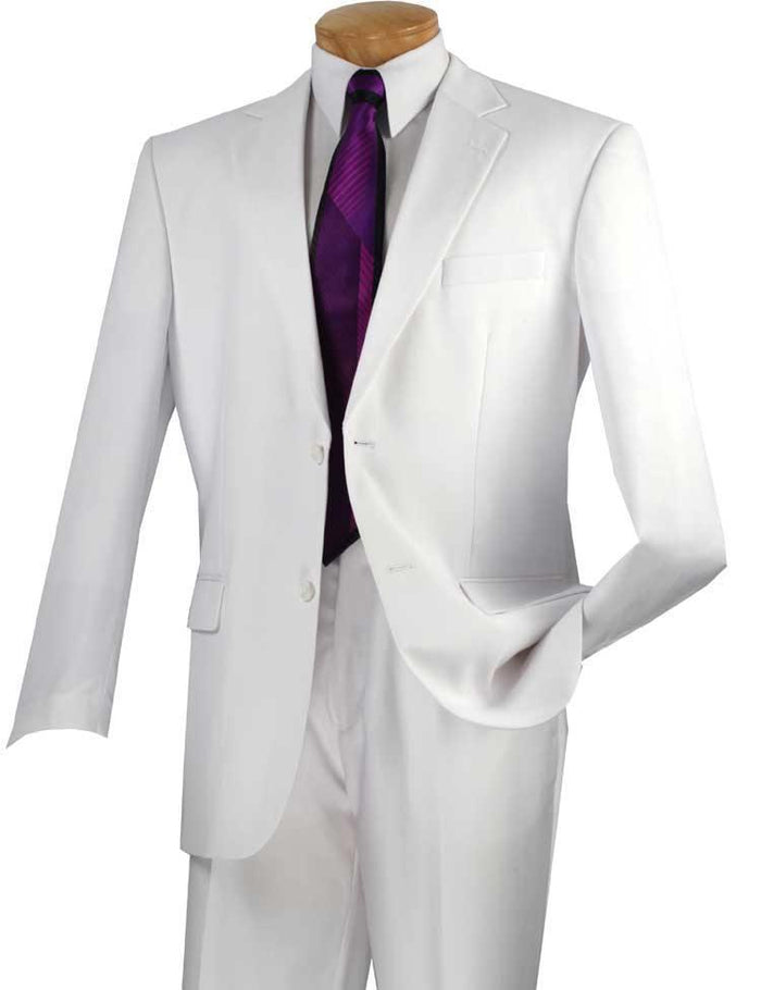 Executive 2 Piece Regular Fit Suit Color White by Vinci